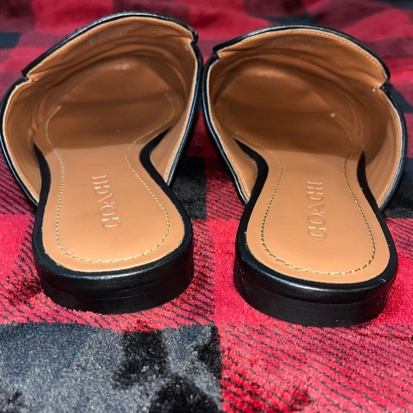 Coach Leather Shea Slide, Black and Tan, Women’s Size: 8B - Picture 6 of 16